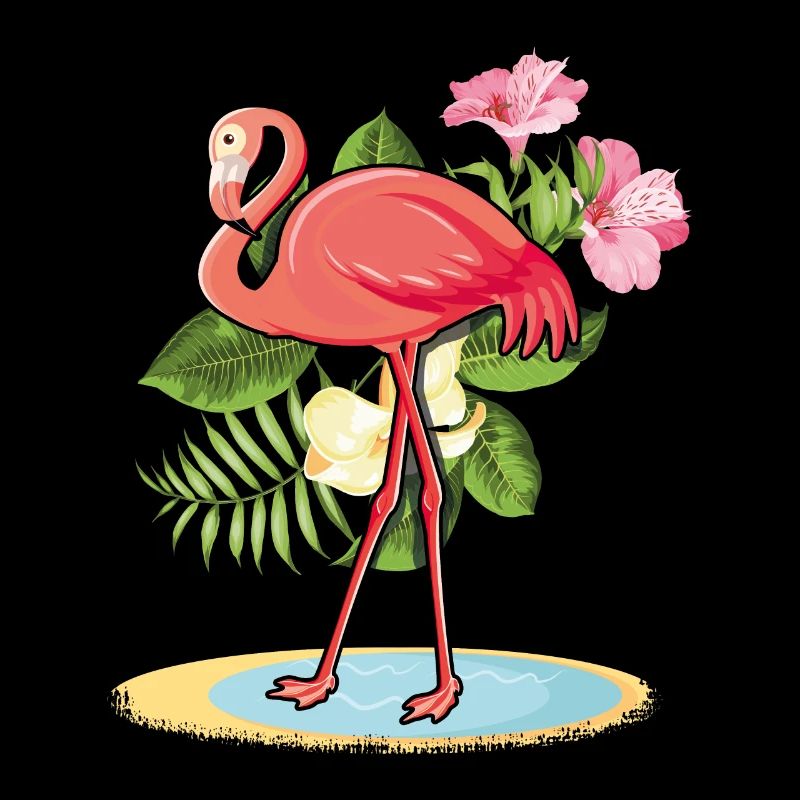 Tropical Flamingo Decor Palm Surf Hello Summer
