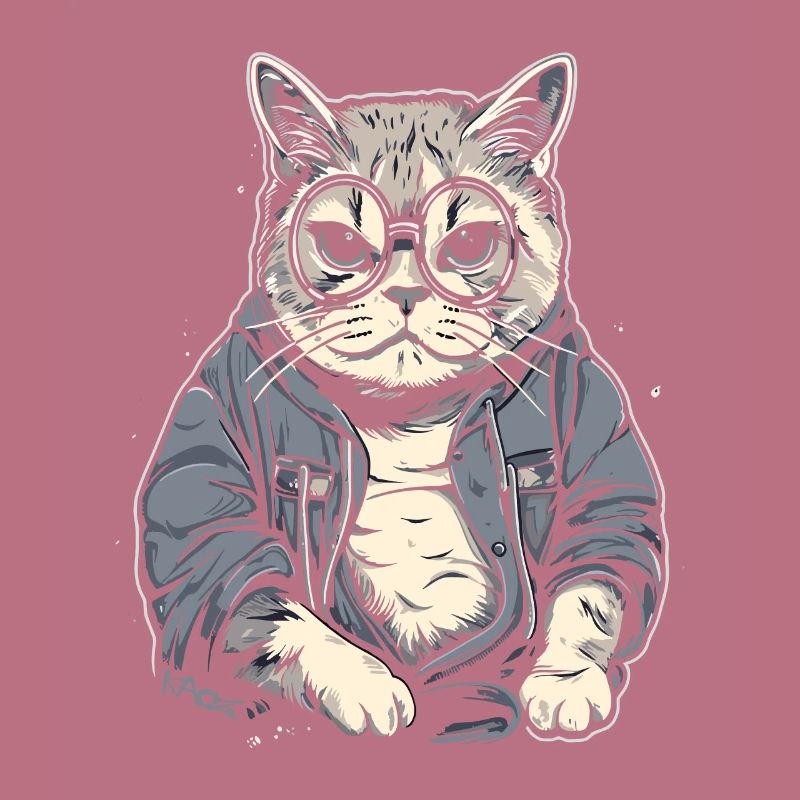 Ältere, intelligente Oma oder Opa Katze mit Brille