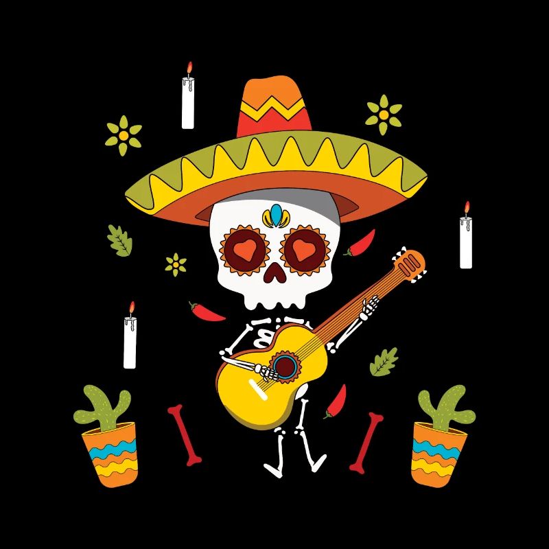 Cute Skeleton Cinco De Mayo Muertos Taco Sombrero