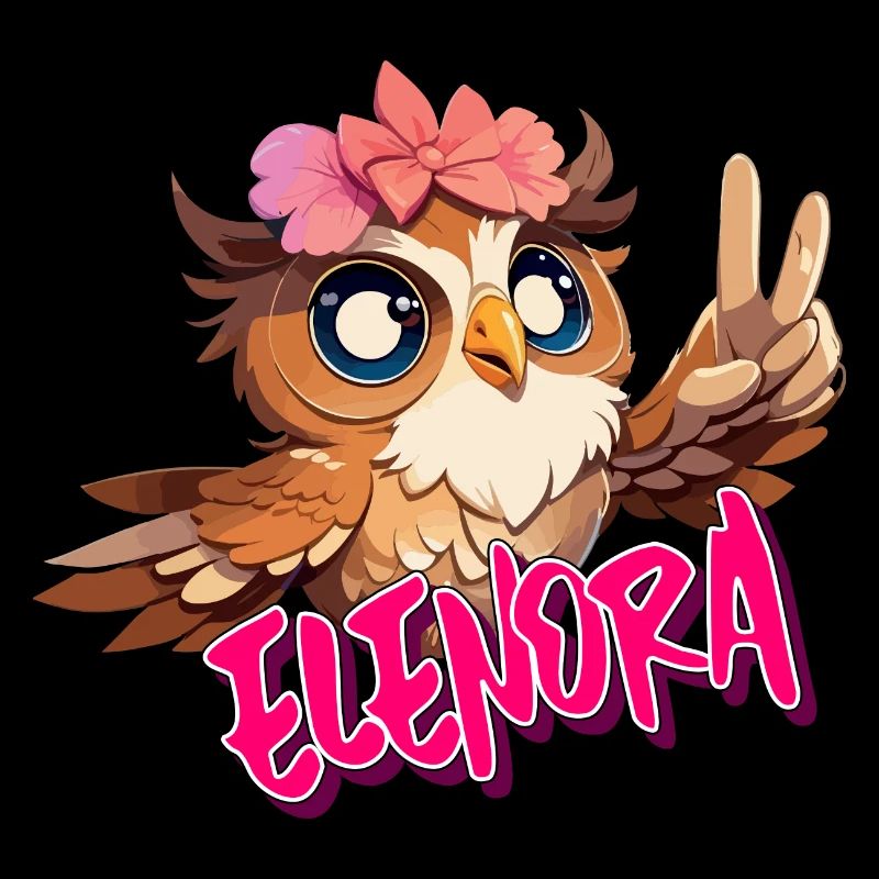 ELENORA - Schöner Mädchen Name mit süßer EULE