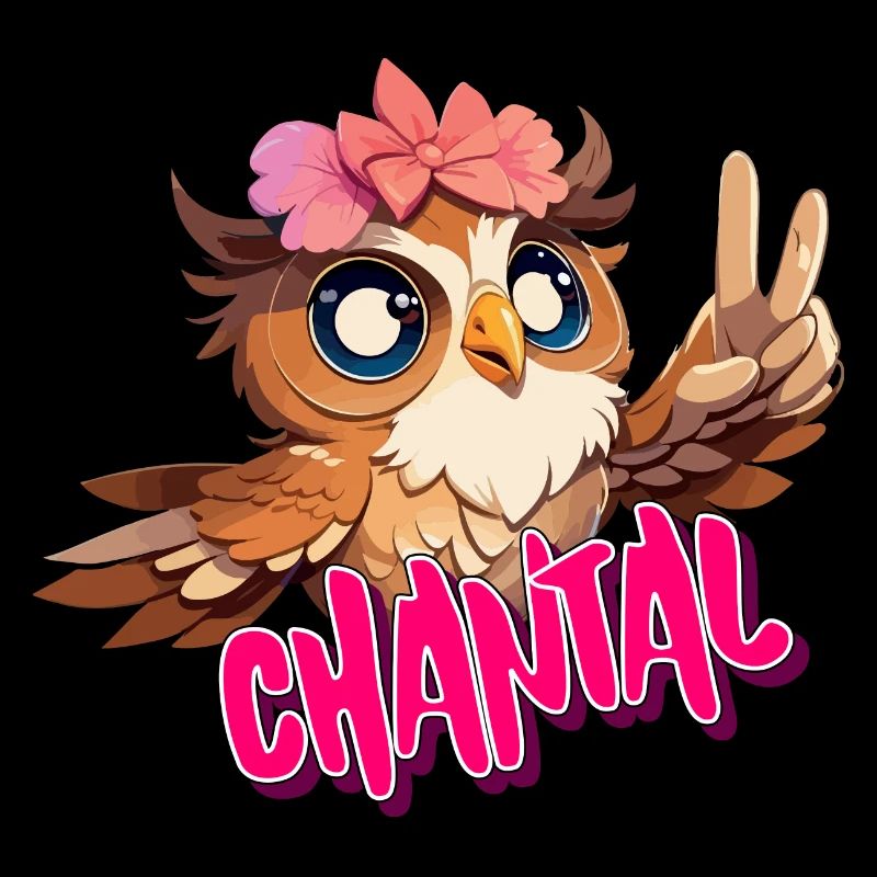 CHANTAL - Schöner Mädchen Name mit süßer EULE