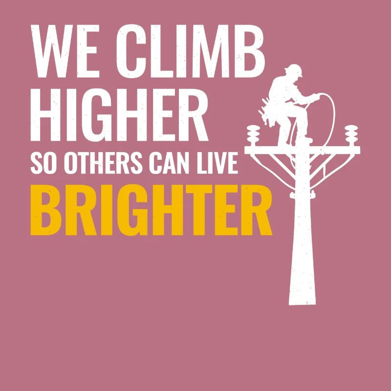 Lineman Climb Higher Bright Future Power Grid