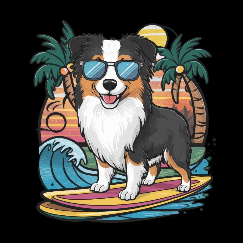 Cooler australischer Schäferhund mit Sonnenbrille