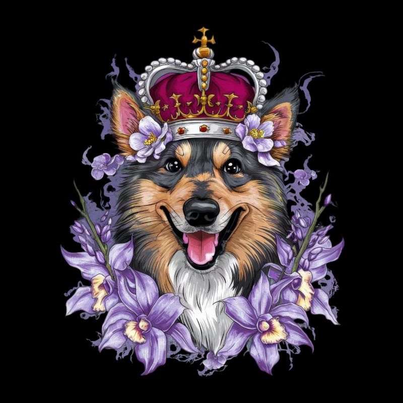 Norwegian Elkhound in Cartoon Design