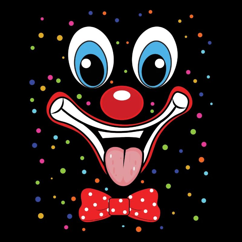 Carnival Funny Clown Face Design Colorful