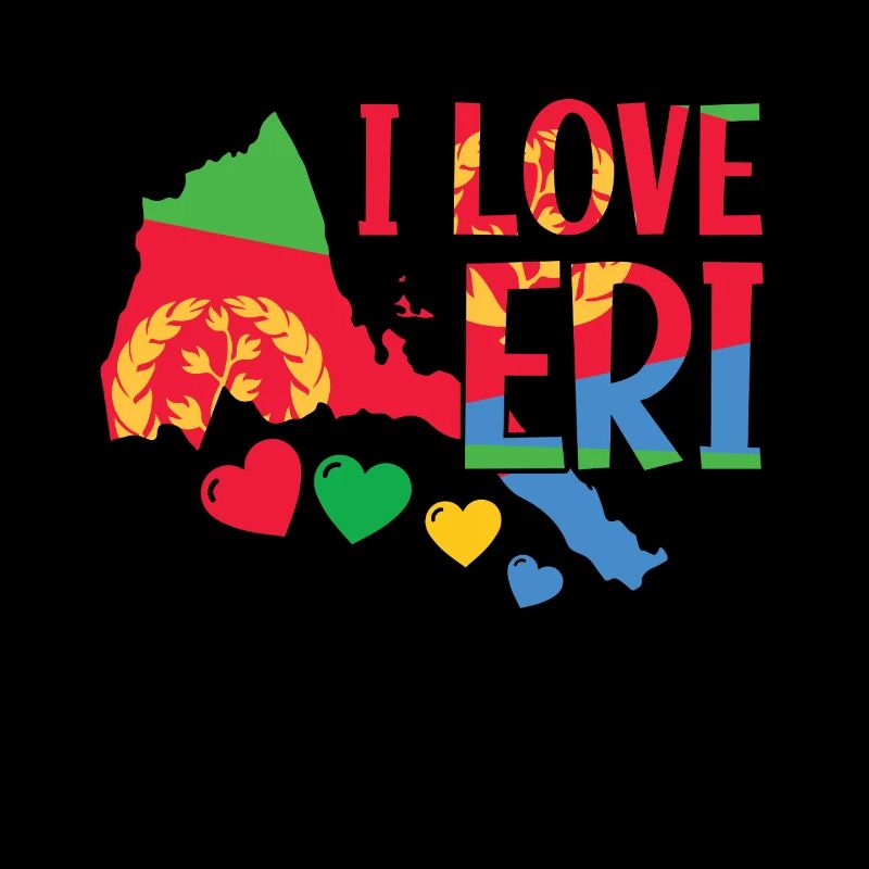 Eritrea Map with Heart I Love Eri