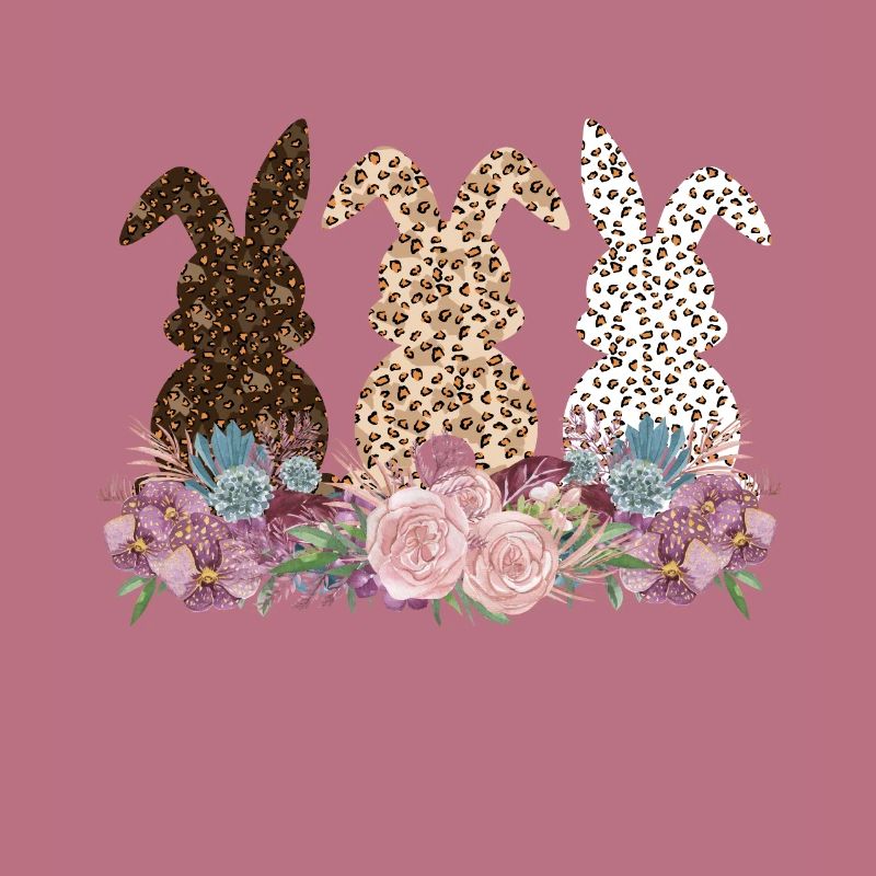 Funny Easter with Leopard Print Flowers Easter