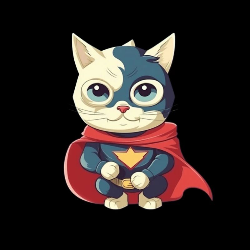 Chat héros mignon