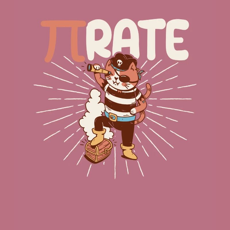 Funny Pi Day Math Science Cat Pirate