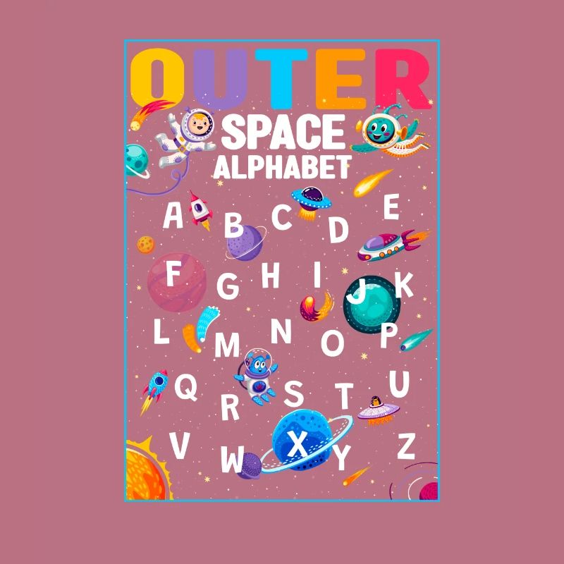 Outer Space Alphabet Kindergarten Teacher 100 Days