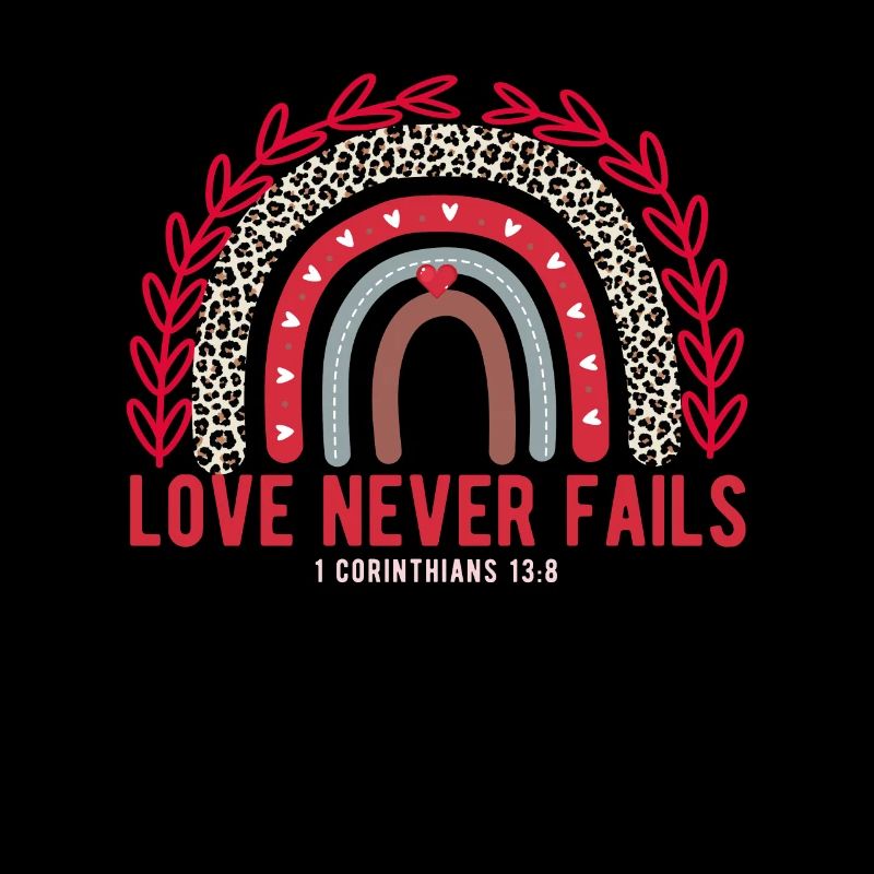 Love Never Fails Rainbow Leopard Christian