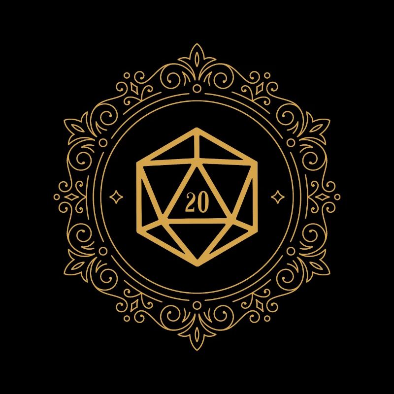 Golden Ornament Polyhedral D20 Dice RPG de table