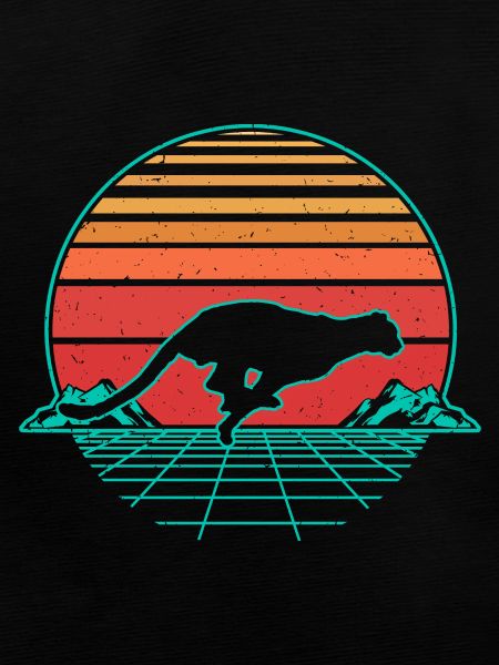 Retro Vintage Retrowave Cheetah Africa Cat