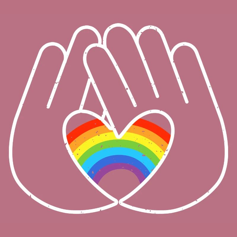 CSD LGBT Hands Shape Rainbow Heart Pride
