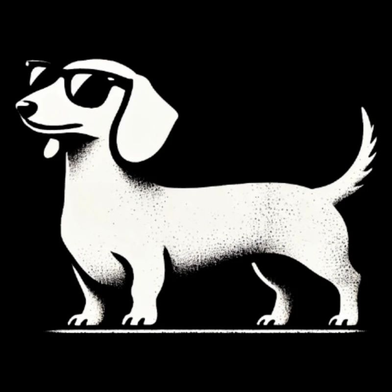 Teckel avec lunettes de soleil Teckel Silhouette Chien