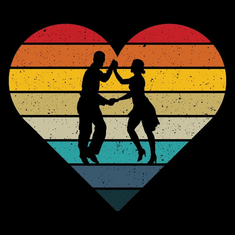 Coeur rétro de danseurs de salsa - cadeau de danseur de salsa