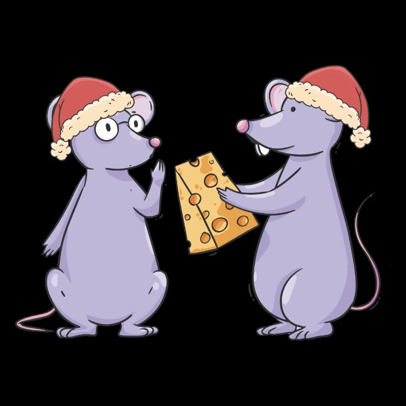 Weihnachtsmann Nikolaus Mäuse Maus Santa Käse