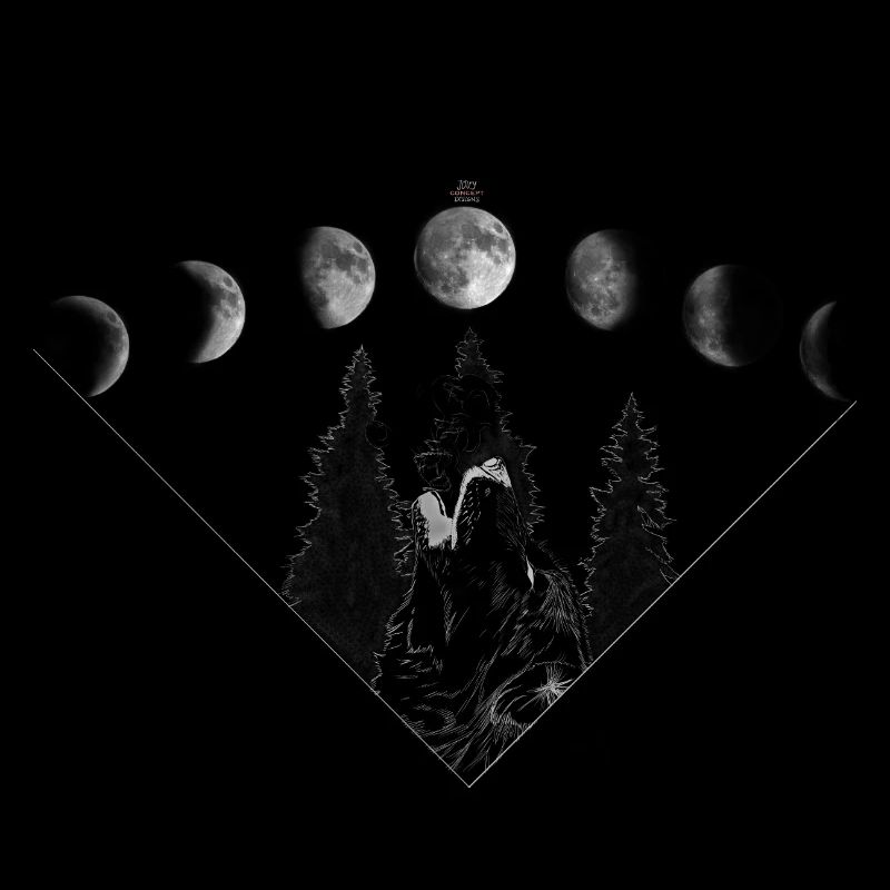 Wolf au clair de lune des phases de la lune
