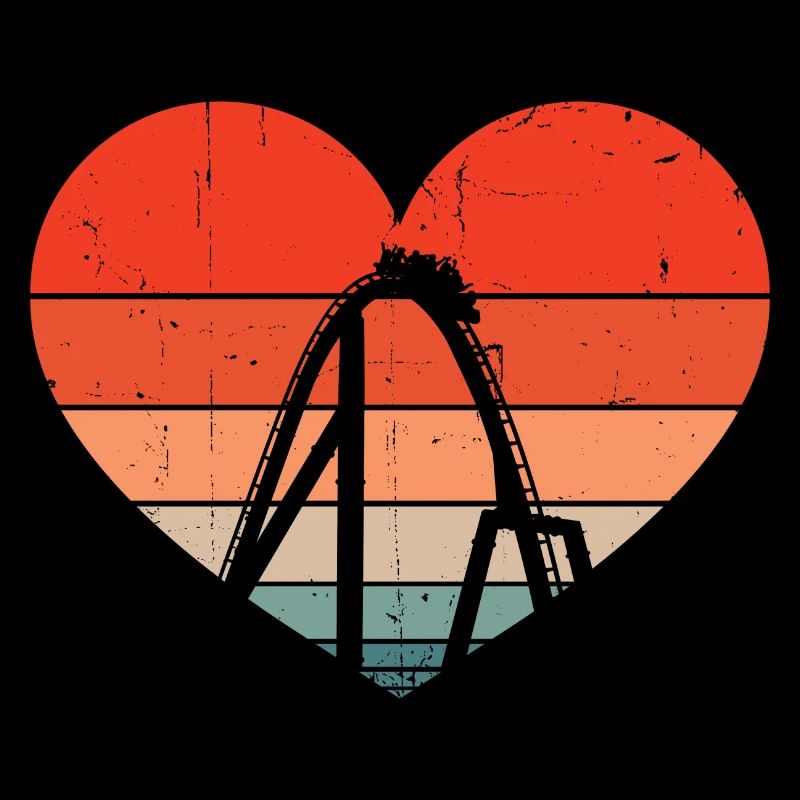 Parc à thème rétro Vintage Heart Amusement Park Roll
