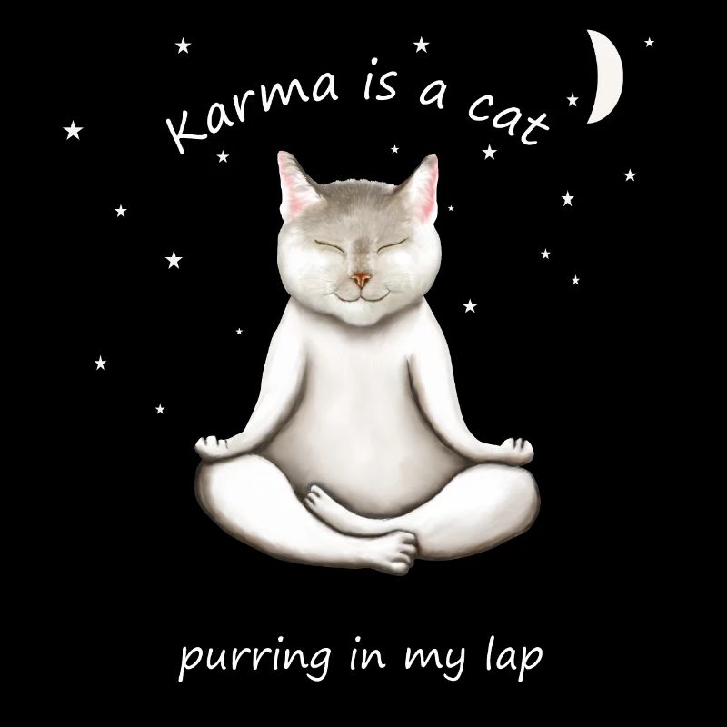 KARMA IST EINE KATZE, DIE IN MEINEM SCHOSS SCHNURRT