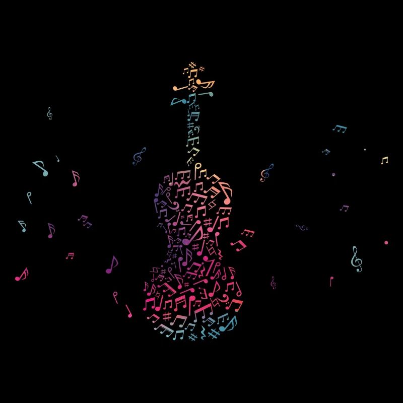 Colourful violin Musical notes String instrument