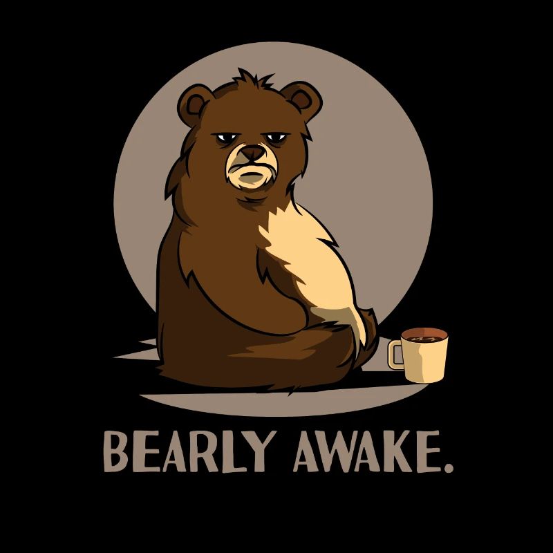 Bär Kaffe Koffein Langschläfer Müde Witz Design