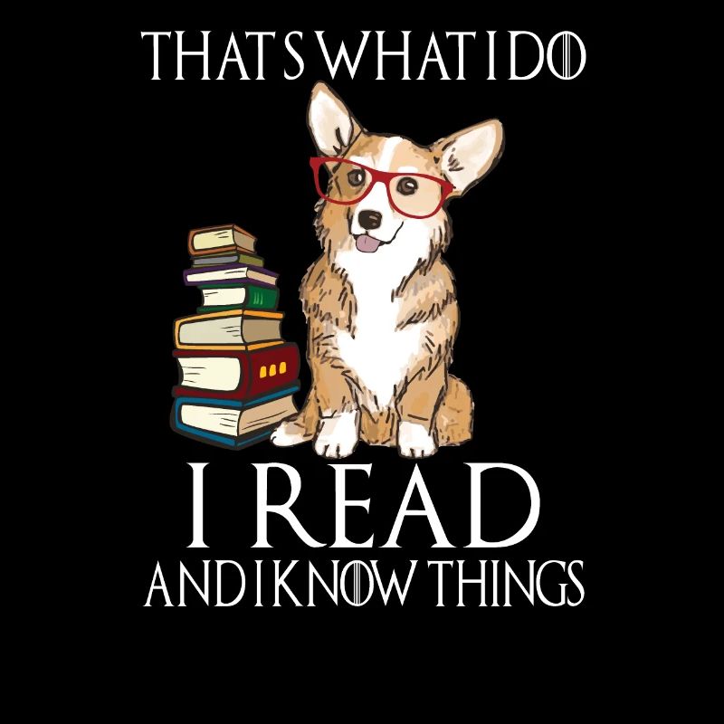 Corgi for book lovers, book nerds, readers, or