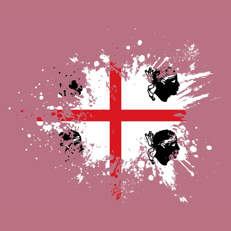 Sardaigne Drapeau Klecks Drapeau sarde Spritzer
