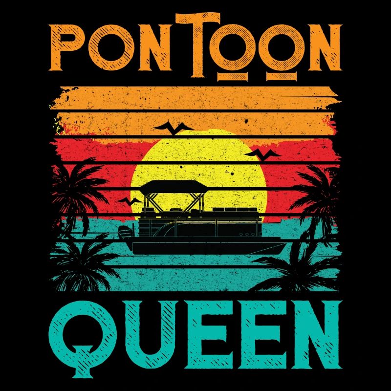 Retro Vintage Style Pontoon Queen