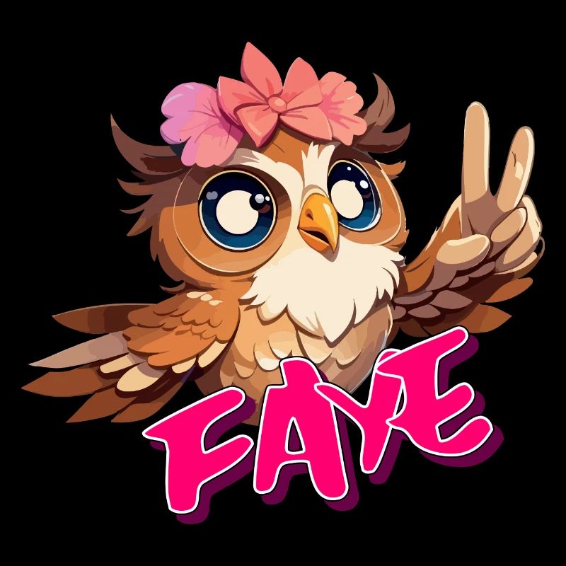 FAYE - Schöner Mädchen Name mit süßer EULE