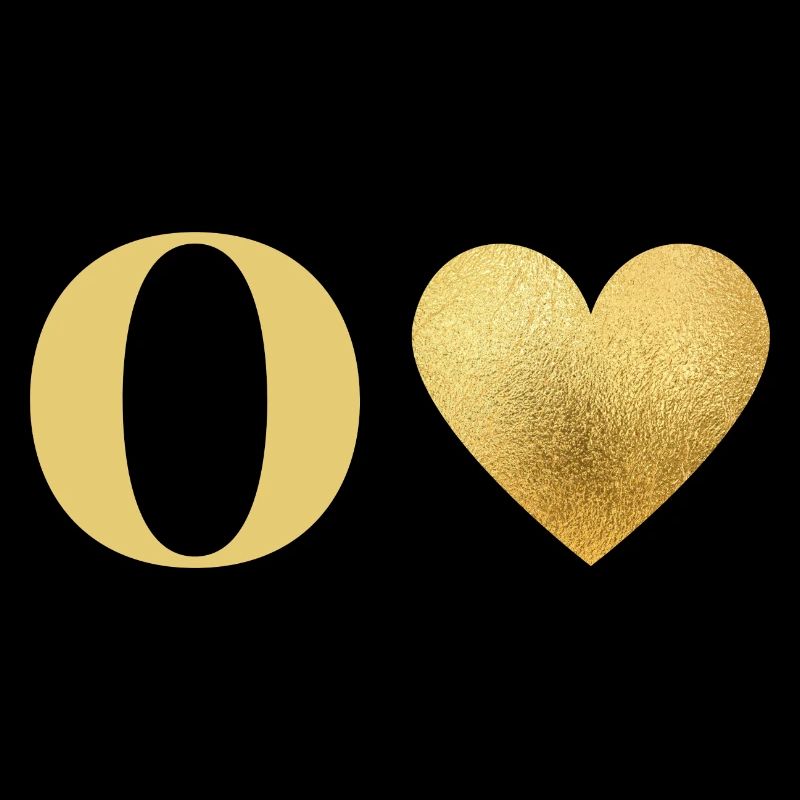 Buchstabe o goldenes Herz
