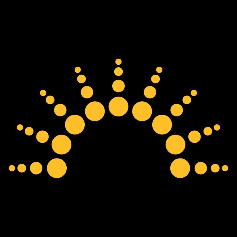 Half-circle circles points Sun logo