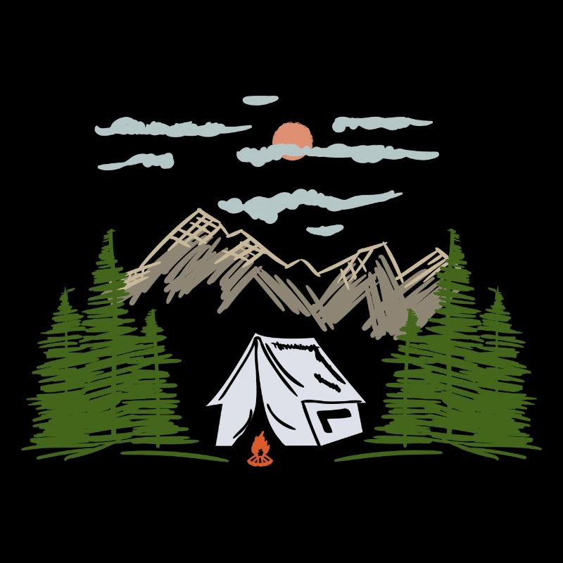 Tent in the forest by the campfire gift