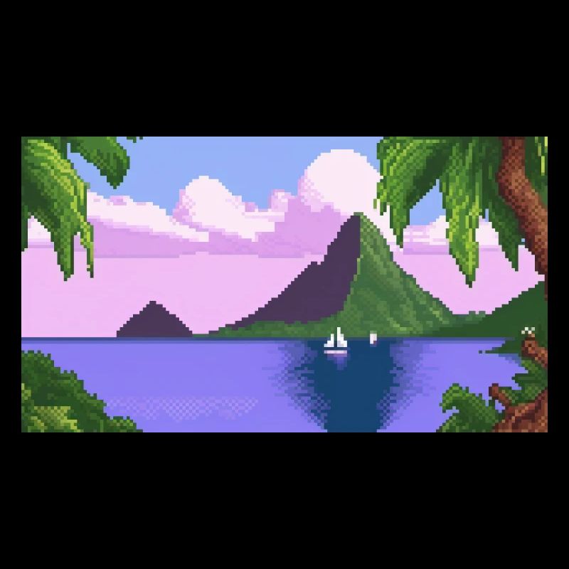 Piton ,St. Lucia - Pixel Art