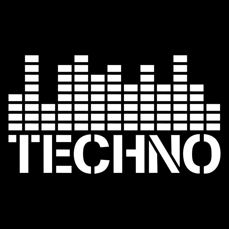 Techno Love Equalizer Waves Musique Fête Logo