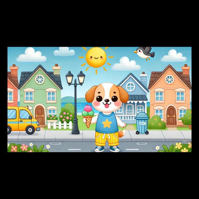 Kleiner Hund mit Eis