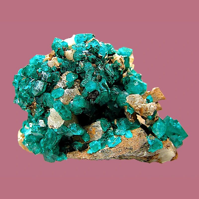 Dioptas Mineral Copper Emerald Silicate Crystal
