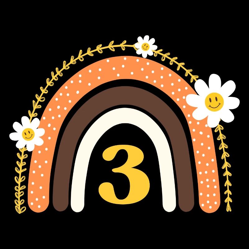 3e anniversaire rainbow jaune
