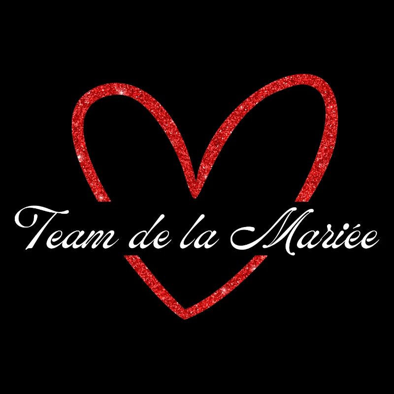 Rotes Herz Glitzer Braut Team