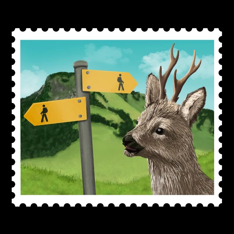 Deer on stamp