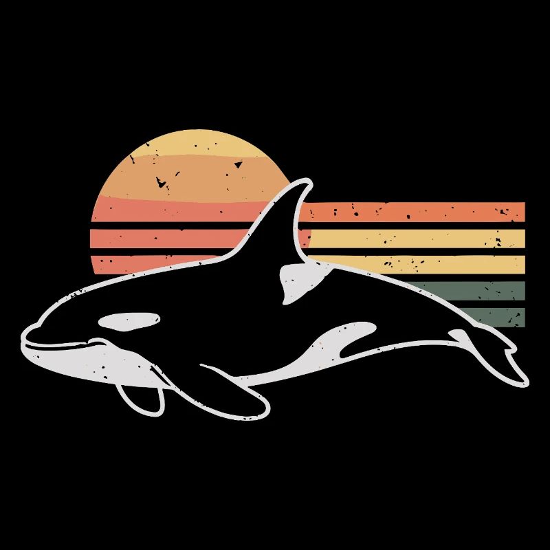 Retro Orca Wal Schwertwal Killerwal Orka
