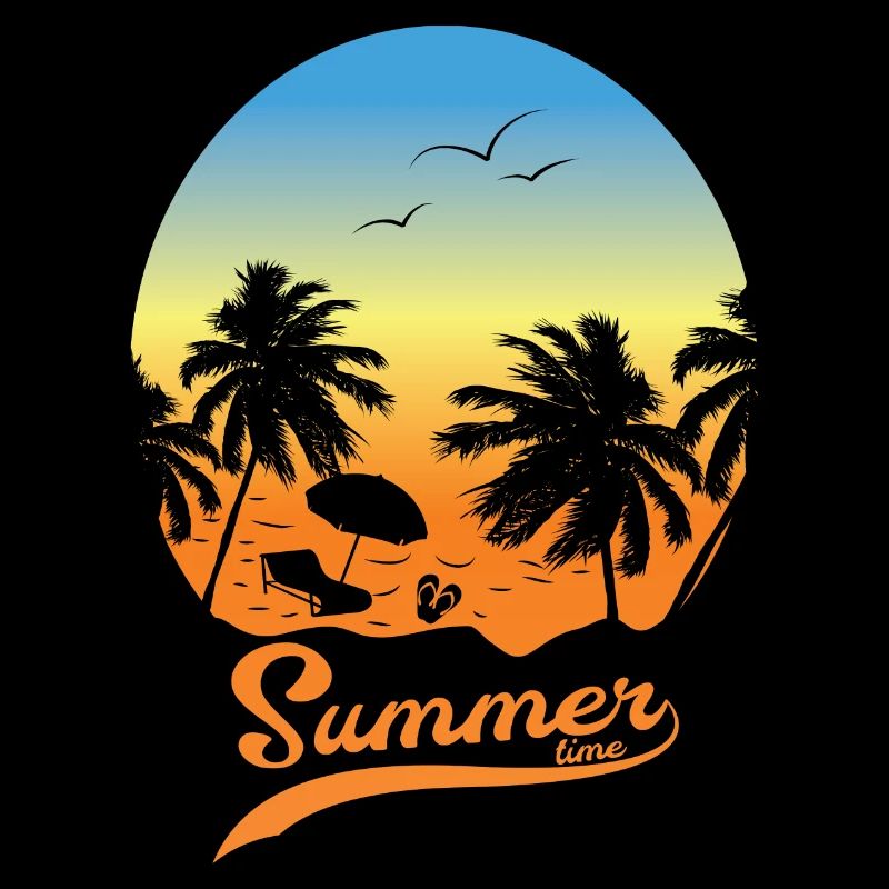 Vacances d'été Vacances d'été sur la plage sous la paume