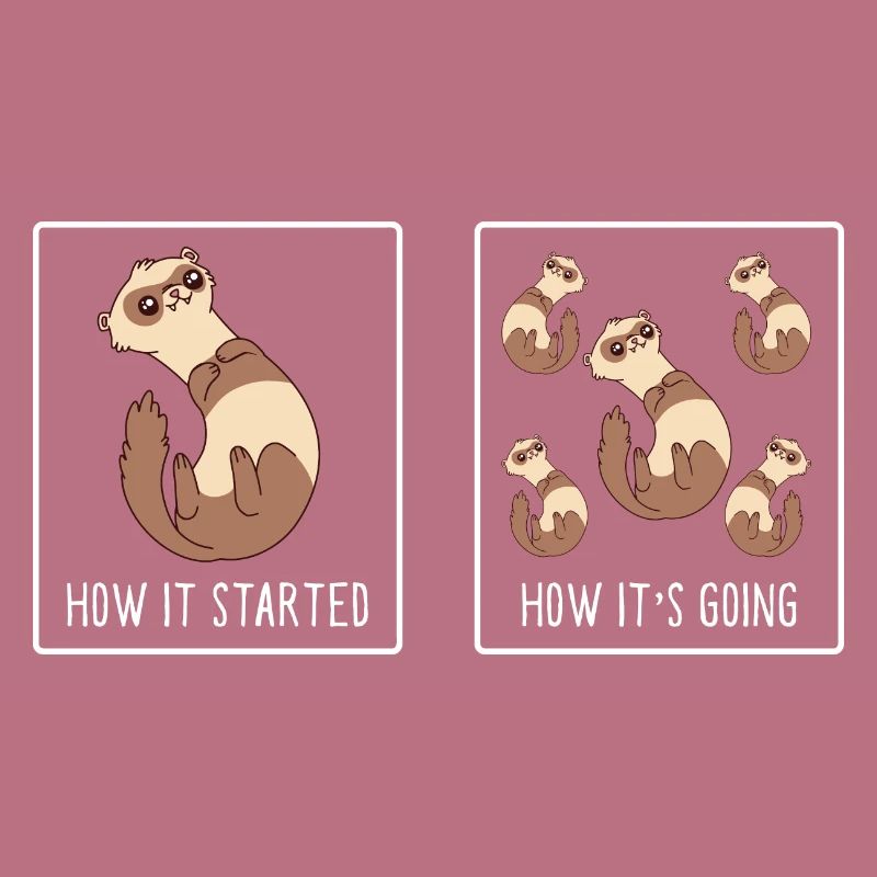 How It Started How It's Going Funny Cute Weasel Fe