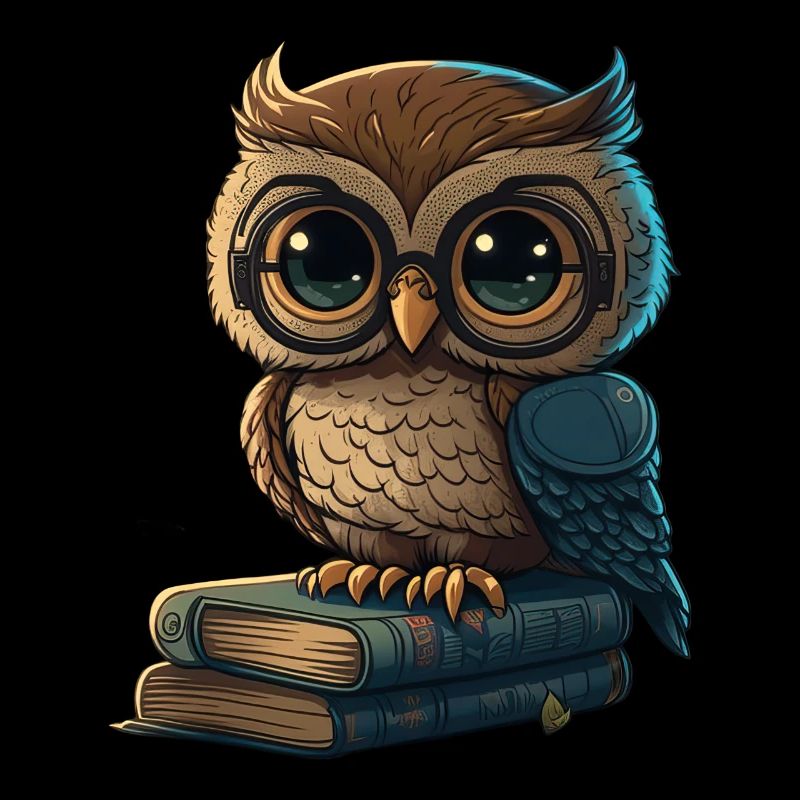 Eule und Bücher