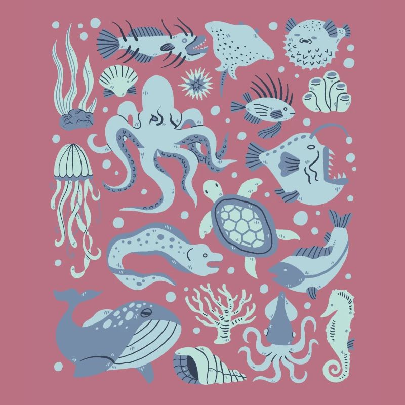 Deep Sea Fish Octopus Frogfish Lanternfish