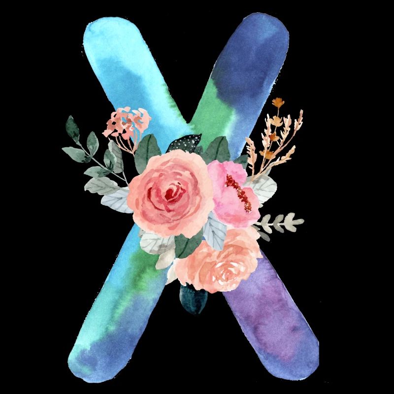 Buchstabe x Aquarell