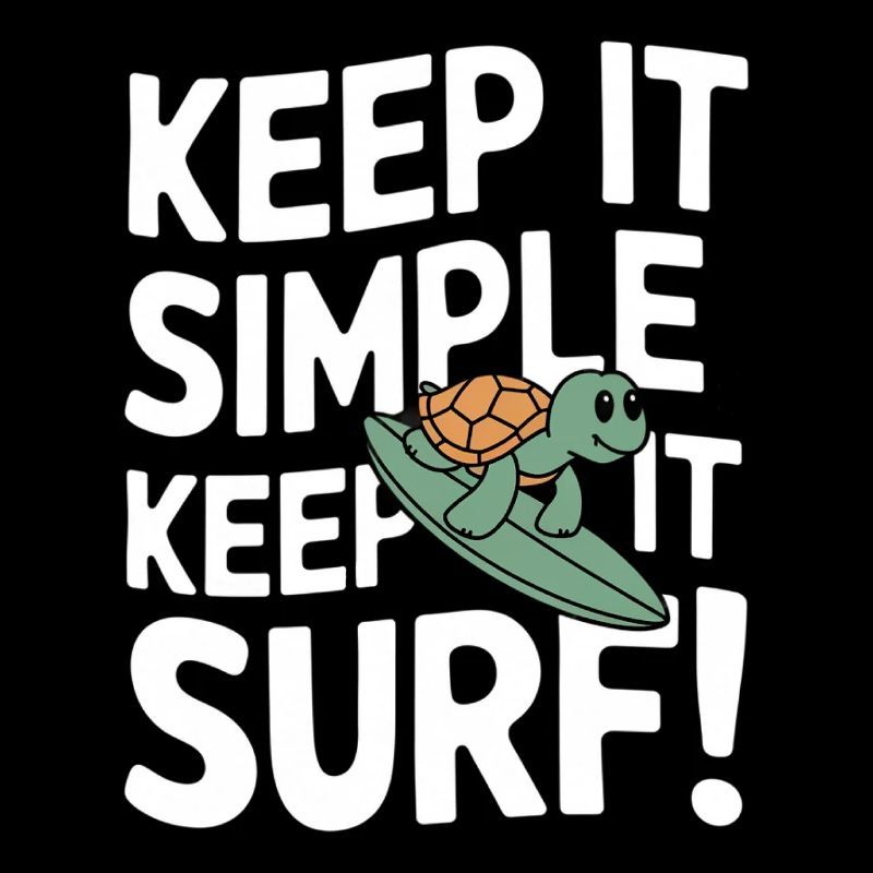 Restez simple Surf | Drôle de tortue de surf