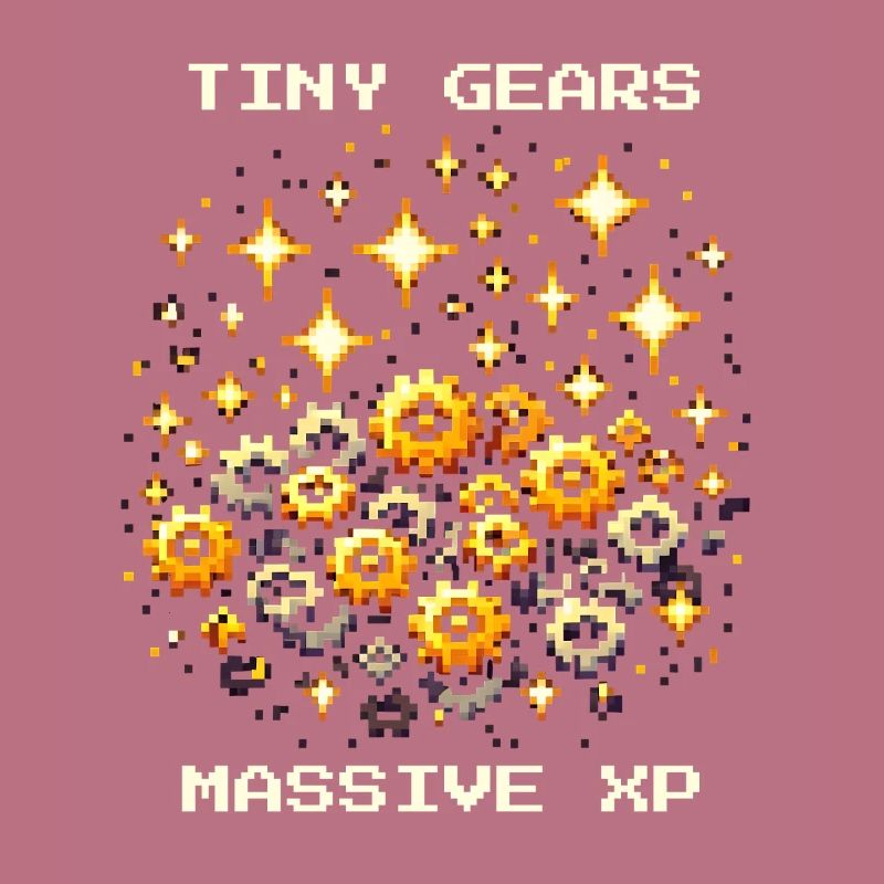 Tiny Gears XP Antrieb Feinmechanik Nerd Pixel