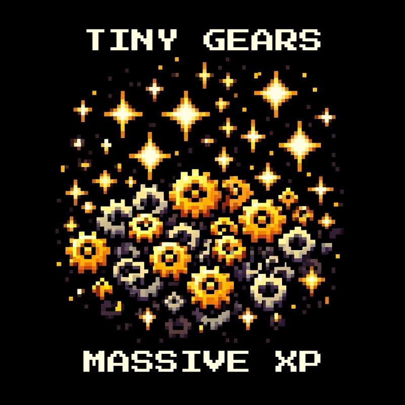 Tiny Gears XP Drive Precision Mechanics Nerd Pixel