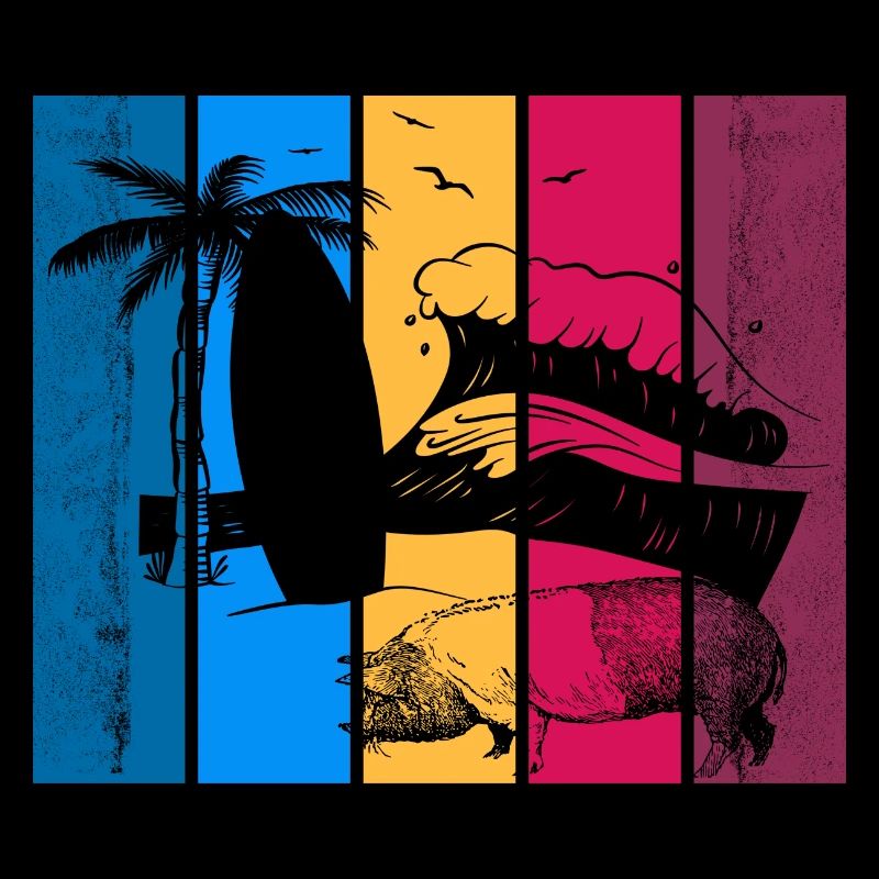 Pig Surfboard Surfboard Surfer Beach